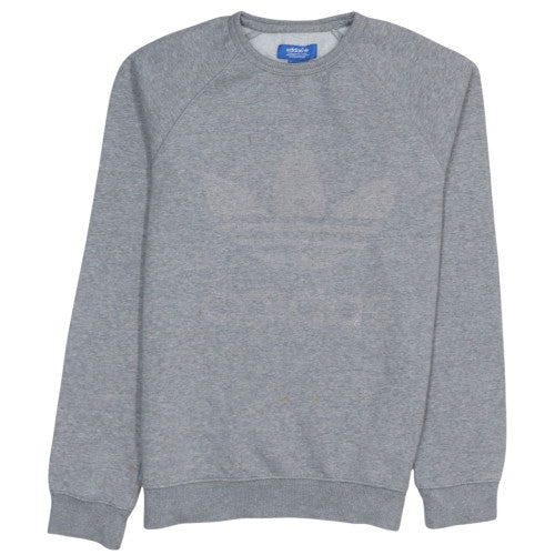 Adidas Men's Grey Logo Pullover Sweatshirt XS Crew Neck
