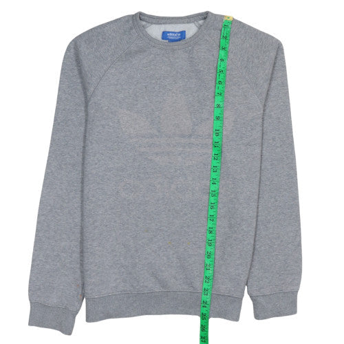 Adidas Men's Grey Logo Pullover Sweatshirt XS Crew Neck