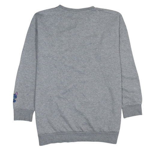 Disney Womens Grey Stitch Sweatshirt L 14/16 Pullover Long Sleeve