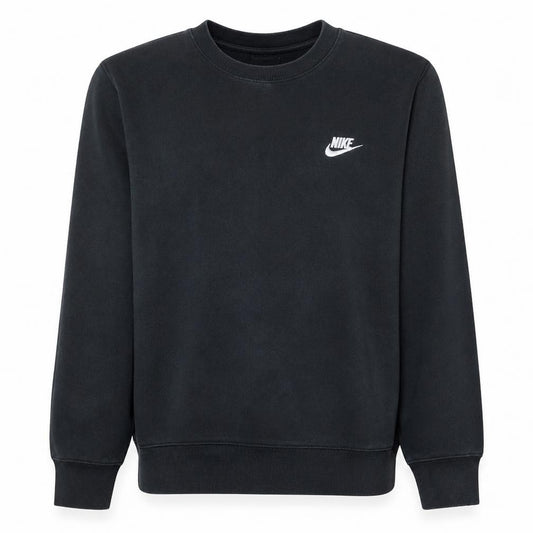 Front view of Nike Men's Black Crew Neck Pullover Sweatshirt, size S