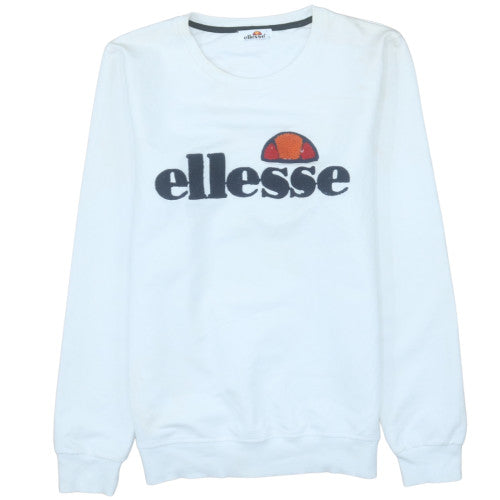 Ellesse Mens White Crew Neck Pullover Sweatshirt L
