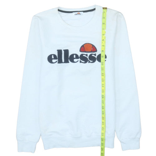Ellesse Mens White Crew Neck Pullover Sweatshirt L