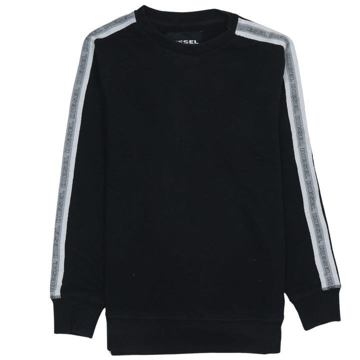 Diesel Men’s Black Crew Neck Logo Tape Sweatshirt Size M