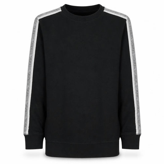 Front view of Diesel Men’s Black Crew Neck Logo Tape Sweatshirt, size M