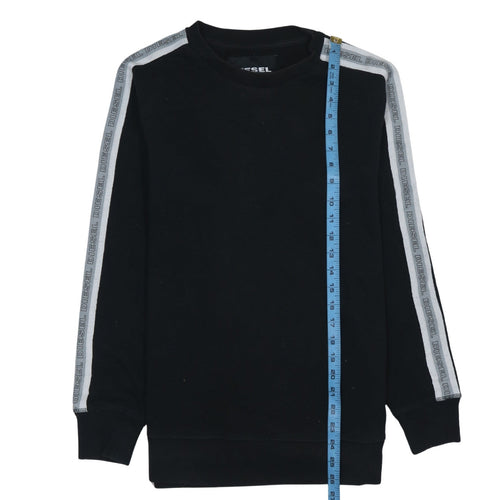 Diesel Men’s Black Crew Neck Logo Tape Sweatshirt Size M