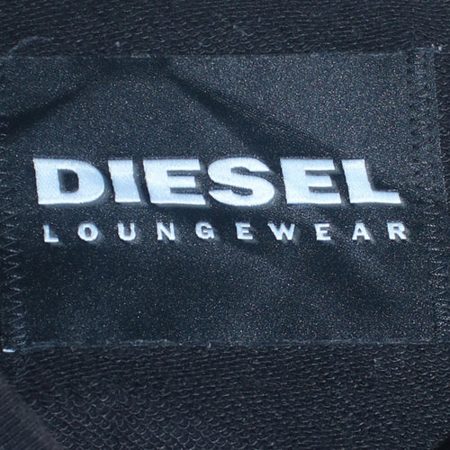 Diesel Men’s Black Crew Neck Logo Tape Sweatshirt Size M