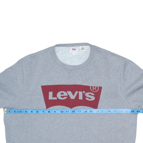 Levi's Men's Grey Logo Crew Neck Pullover Sweatshirt Size L