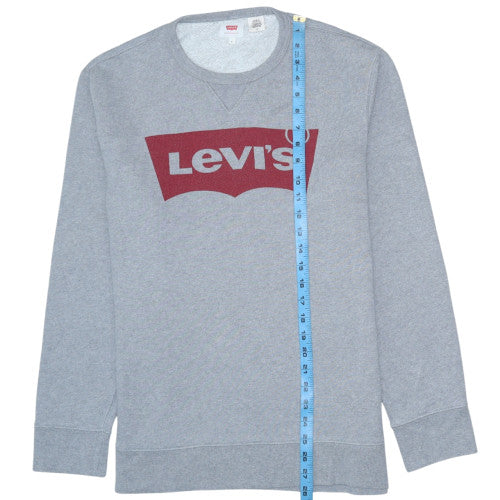 Levi's Men's Grey Logo Crew Neck Pullover Sweatshirt Size L