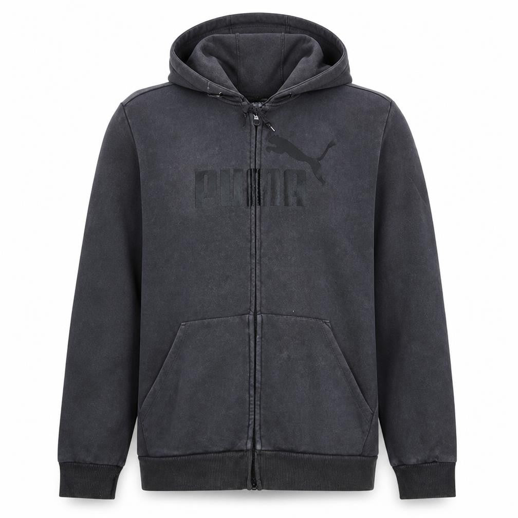 Puma Men's Black Full Zip Hoodie Medium Graphic Sportswear