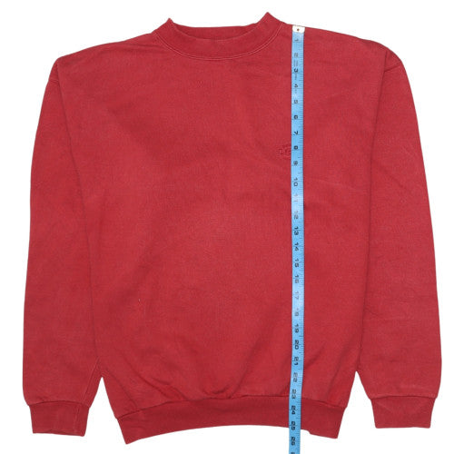 Lee Mens Red Crew Neck Pullover Fleece Sweatshirt L Vintage