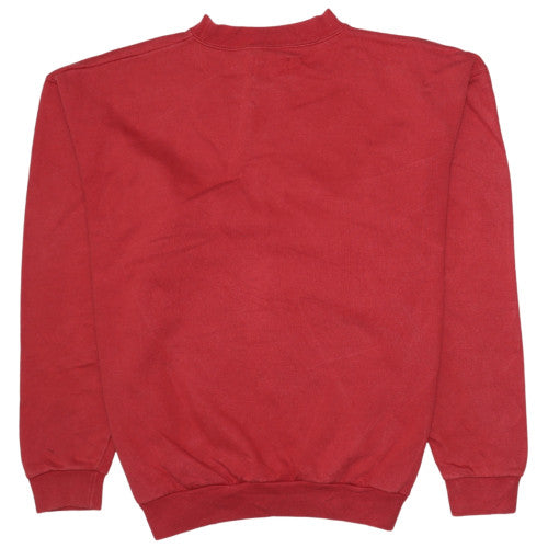 Lee Mens Red Crew Neck Pullover Fleece Sweatshirt L Vintage
