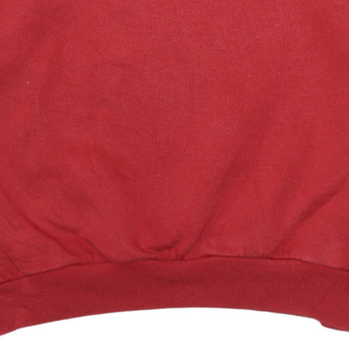 Lee Mens Red Crew Neck Pullover Fleece Sweatshirt L Vintage