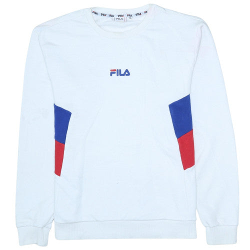FILA Men's White Pullover Sweatshirt M Logo Sportswear
