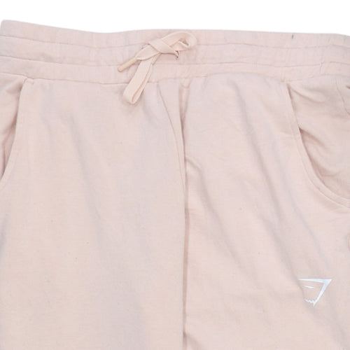 Gymshark Women Beige Jogger Trousers Size S Elastic Waist