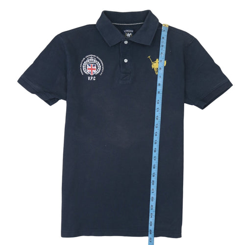 Vinson Polo Club Men's Blue Embroidered Short Sleeve Polo Shirt M