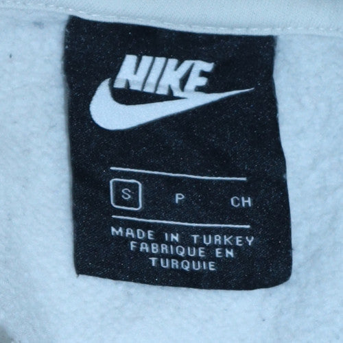 Nike Women White Pullover Hoodie Paris Just Do It S Cotton Blend