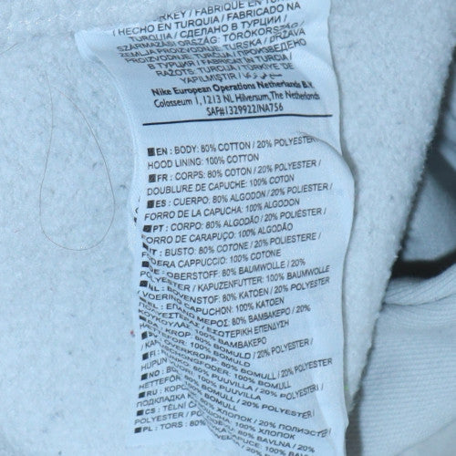 Nike Women White Pullover Hoodie Paris Just Do It S Cotton Blend