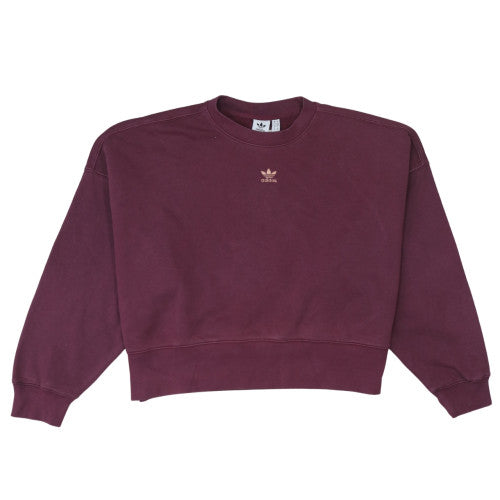 Adidas Women Burgundy Crew Neck Pullover Sweatshirt Size 10