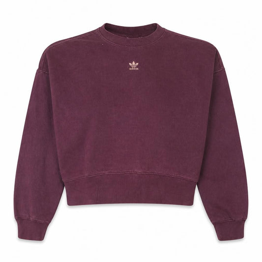 Front view of Adidas Women Burgundy Crew Neck Pullover Sweatshirt, size 10