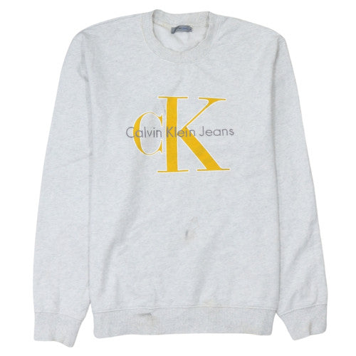 Calvin Klein Jeans Women's Grey Logo Pullover Sweatshirt M
