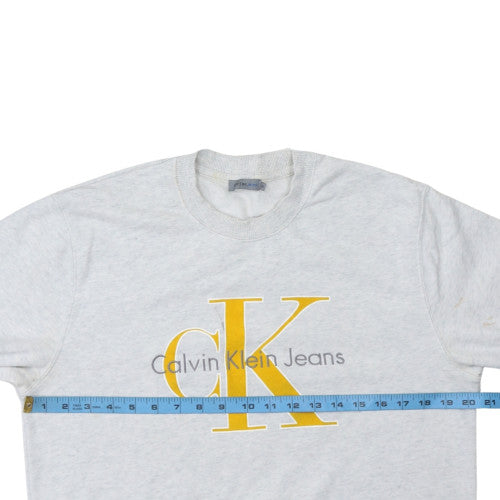 Calvin Klein Jeans Women's Grey Logo Pullover Sweatshirt M