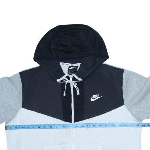 Nike Men Grey Full Zip Hoodie Fleece Sweatshirt Size M