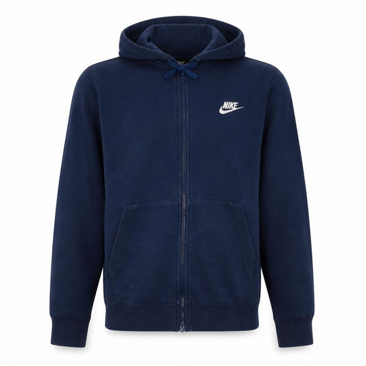 Front view of Nike Men's Blue Full Zip Hoodie Small Fleece Sportswear