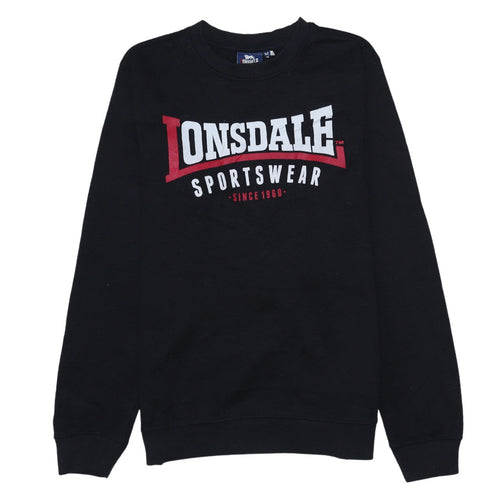 Lonsdale Men's Black Logo Pullover Sweatshirt Size M
