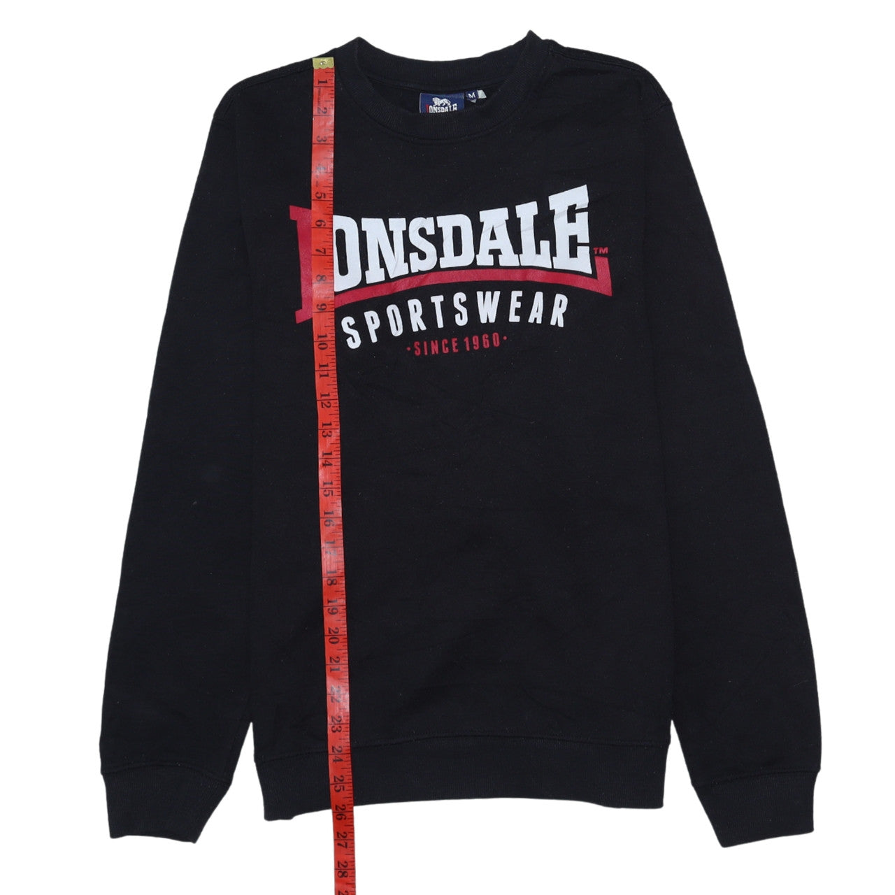 Lonsdale Men's Black Logo Pullover Sweatshirt Size M