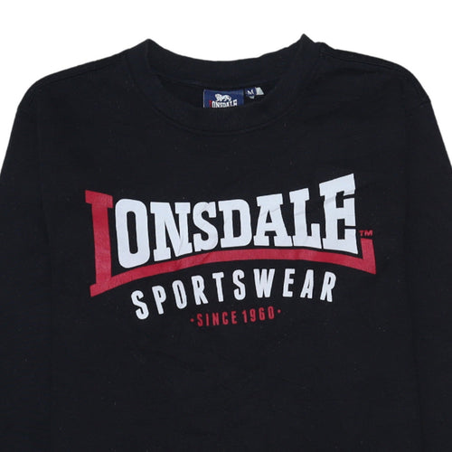 Lonsdale Men's Black Logo Pullover Sweatshirt Size M