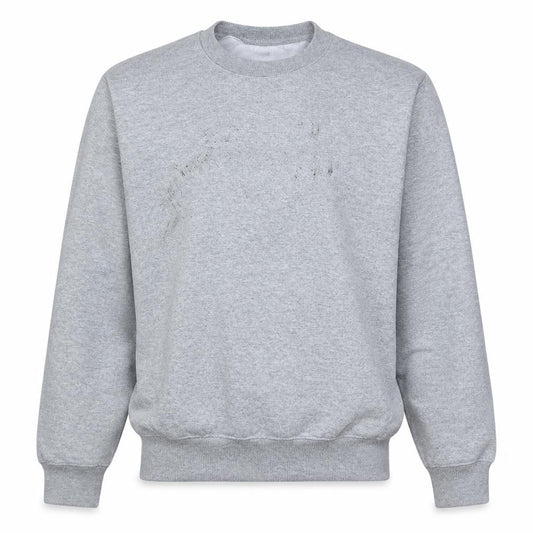 Front view of Famora Men’s Grey Small Pullover Crew Neck Sweatshirt