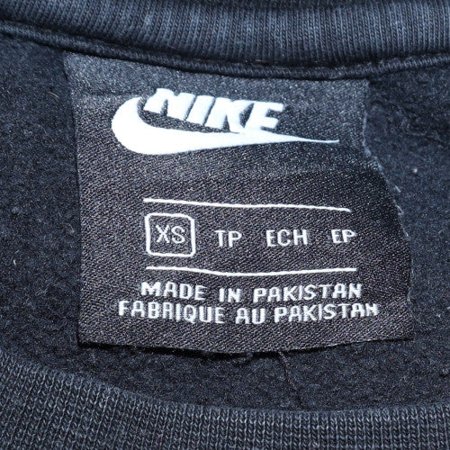 Nike Womens Black XS Pullover Sweatshirt Crew Neck Cotton Blend