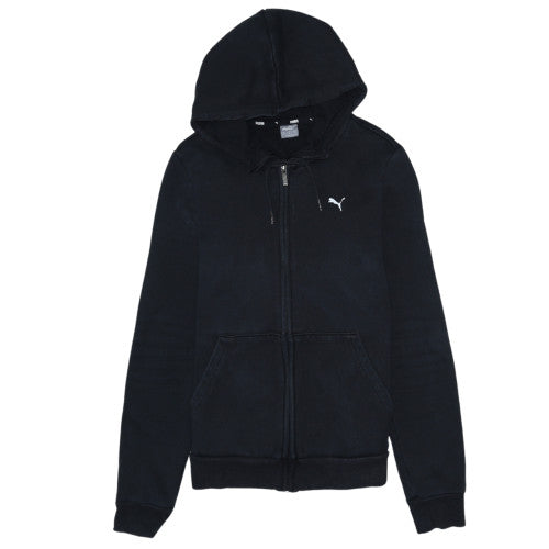 Puma Women Black M Full Zip Hoodie Hooded Sweatshirt Casual