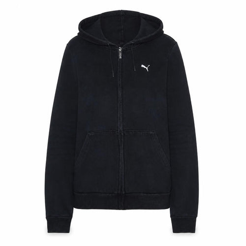 Puma Women Black M Full Zip Hoodie Hooded Sweatshirt Casual