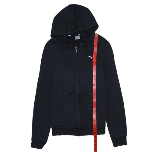 Puma Women Black M Full Zip Hoodie Hooded Sweatshirt Casual