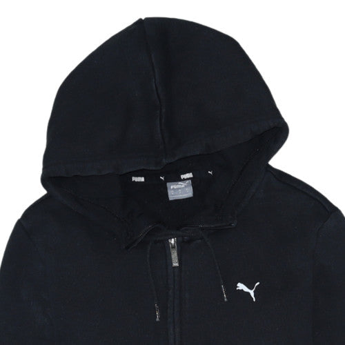 Puma Women Black M Full Zip Hoodie Hooded Sweatshirt Casual