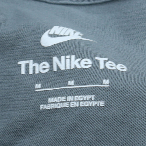 Nike Men's Blue Regular Fit Cotton Crew Neck T-Shirt M