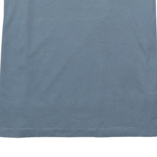 Nike Men's Blue Regular Fit Cotton Crew Neck T-Shirt M