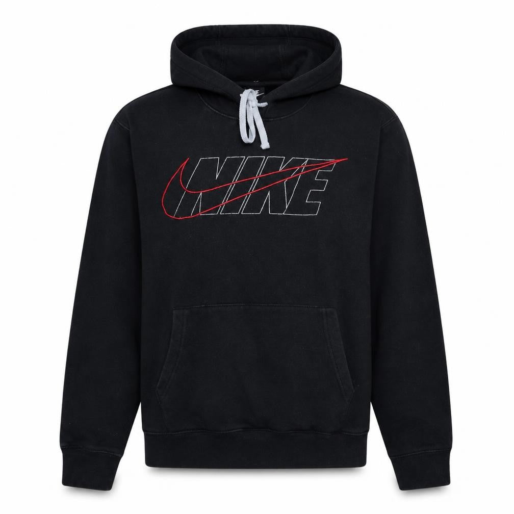 Front view of Nike Men's Black Pullover Hoodie M Graphic Logo Sportswear