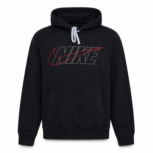 Front view of Nike Men's Black Pullover Hoodie M Graphic Logo Sportswear