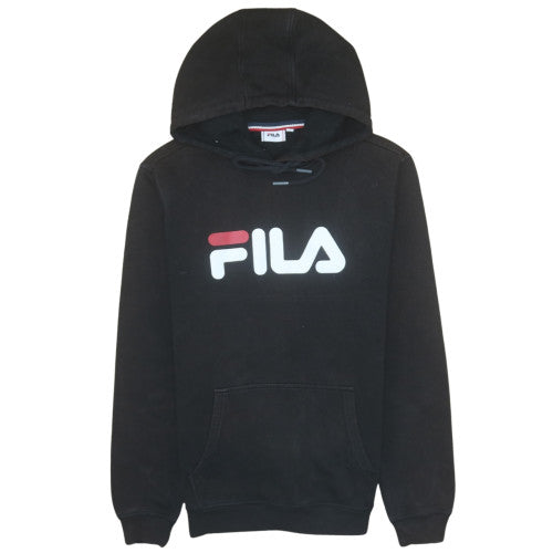 Fila Men’s Black Pullover Hoodie Small Logo Fleece Sweatshirt