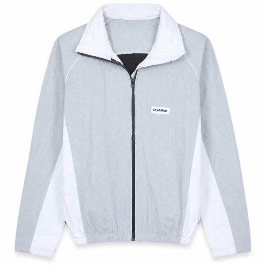 Front view of CHAPAK Men's Grey XL Lightweight Fleece Windbreaker Jacket