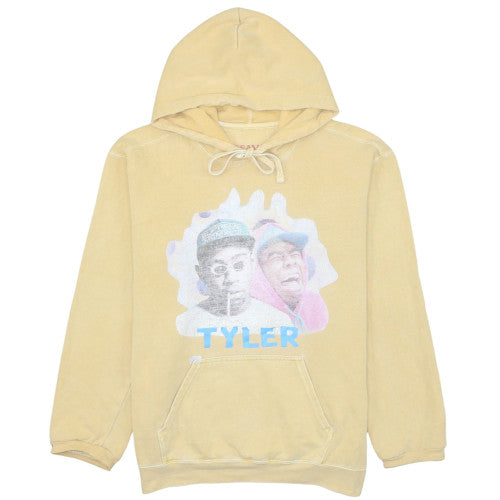 Savage Men Beige Graphic Pullover Hoodie Size M Music Theme