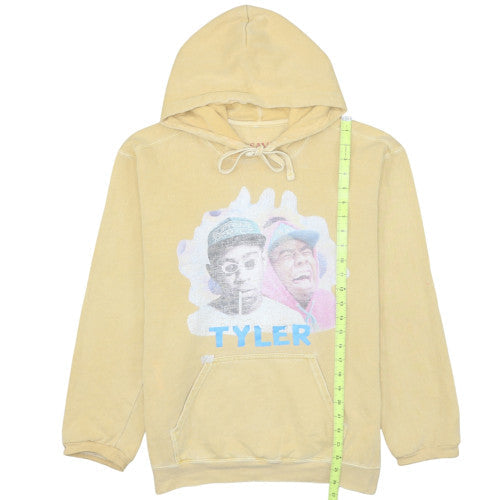 Savage Men Beige Graphic Pullover Hoodie Size M Music Theme