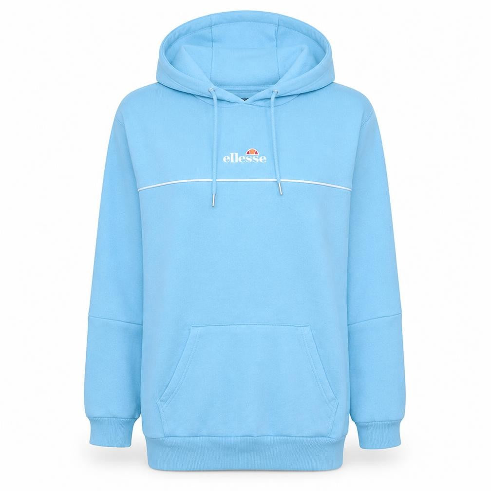 Front view of Ellesse Women's Blue Pullover Hoodie Medium Cotton Blend Casual