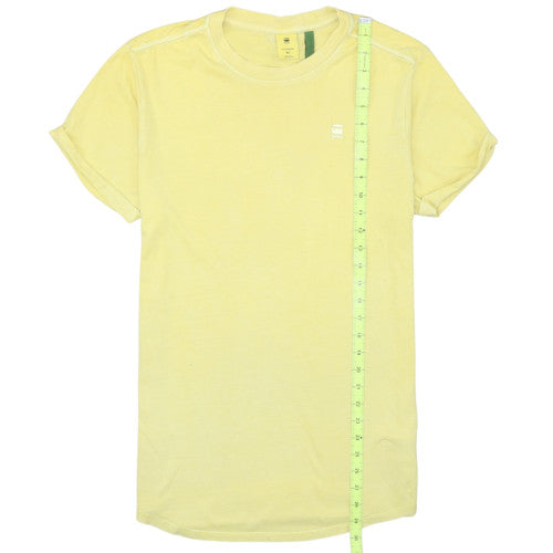 G-Star Raw Men's Yellow Crew Neck Cotton T-Shirt XS