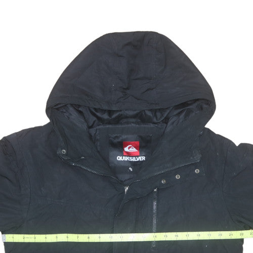 Quiksilver Men's Black Hooded Bomber Jacket Size S