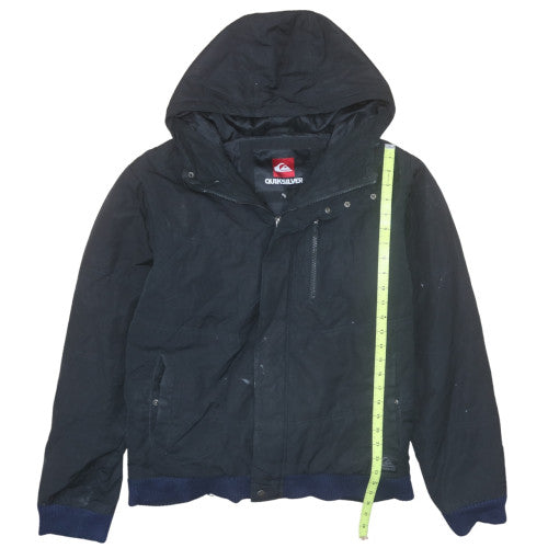 Quiksilver Men's Black Hooded Bomber Jacket Size S