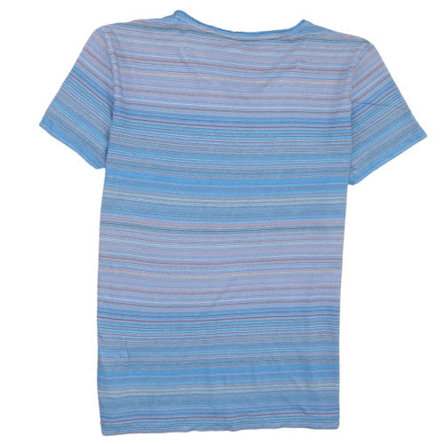 Hugo Boss Men's Blue Striped Crew Neck Short Sleeve T-Shirt Size L