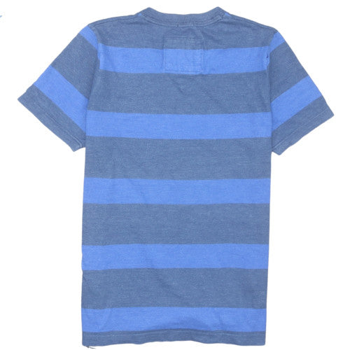Abercrombie & Fitch Men's Blue Striped V-Neck T-Shirt XL Regular Fit